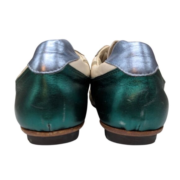 Bikkembergs Futsal Shoes Womens Metallic Green Gold Cream Leather EU 39 US 8.5 - Picture 10 of 14
